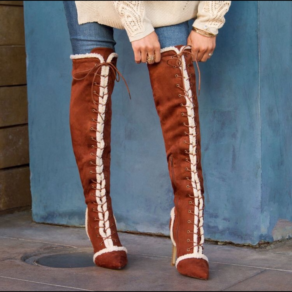 Lace up boots w/ heels